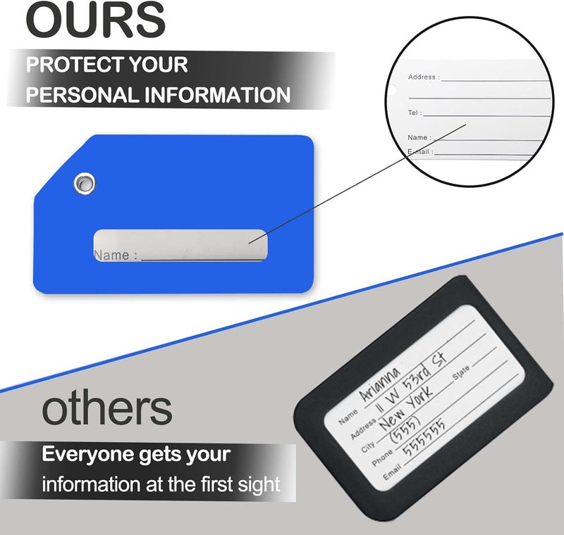 M-sorflly Luggage Tag for Suitcases, Quickly Spot 8 Pack Luggage Identifier Tags, Travel Accessories Name Tags for Backpacks, Suitcases, Travel Bags, Baggage, Cruise - Flexible Silicone (Blue) - Image 4